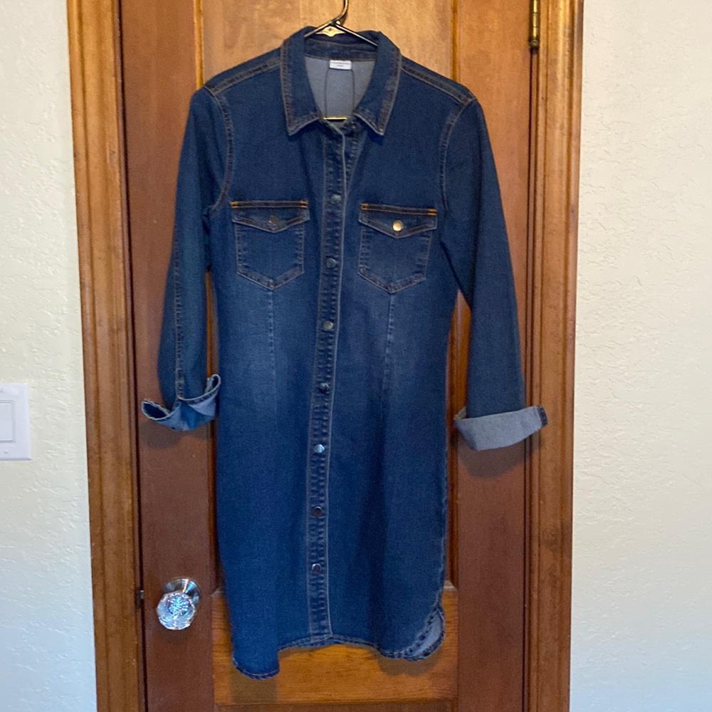 Jacqueline de Yong fitted denim midi dress Medium